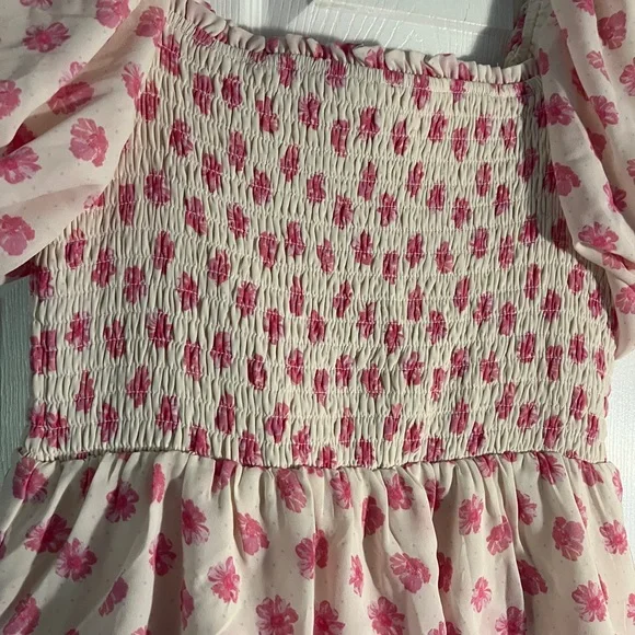 Francesca's Pink Smocked Puff Sleeve Maxi Dress - Picture 6 of 9